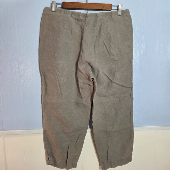 J. Jill Love Linen Small Mushroom Gray Pullon Light Elastic Cropped Pants - Picture 7 of 11